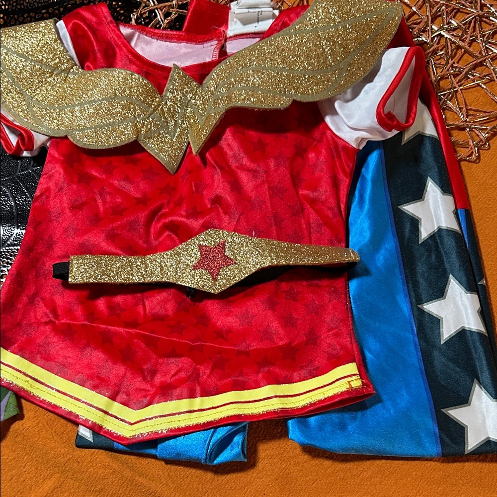 Girls medium 3 piece Wonder Woman costume.